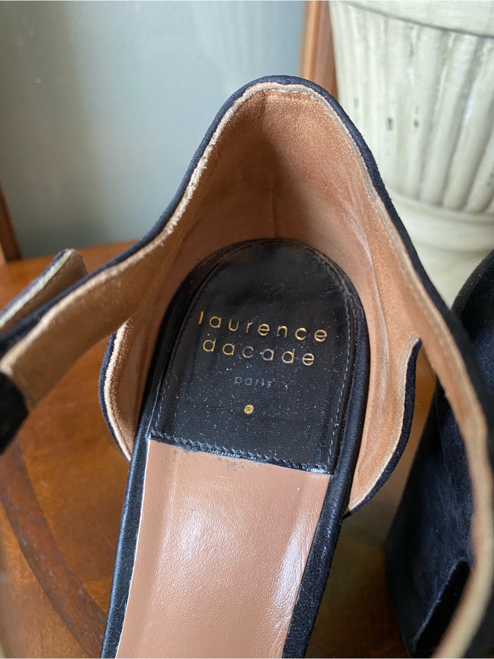 Laurence Dacade Paris Black Suede Mary Jane Block Heel Pumps 39 1/2. - Picture 4 of 13